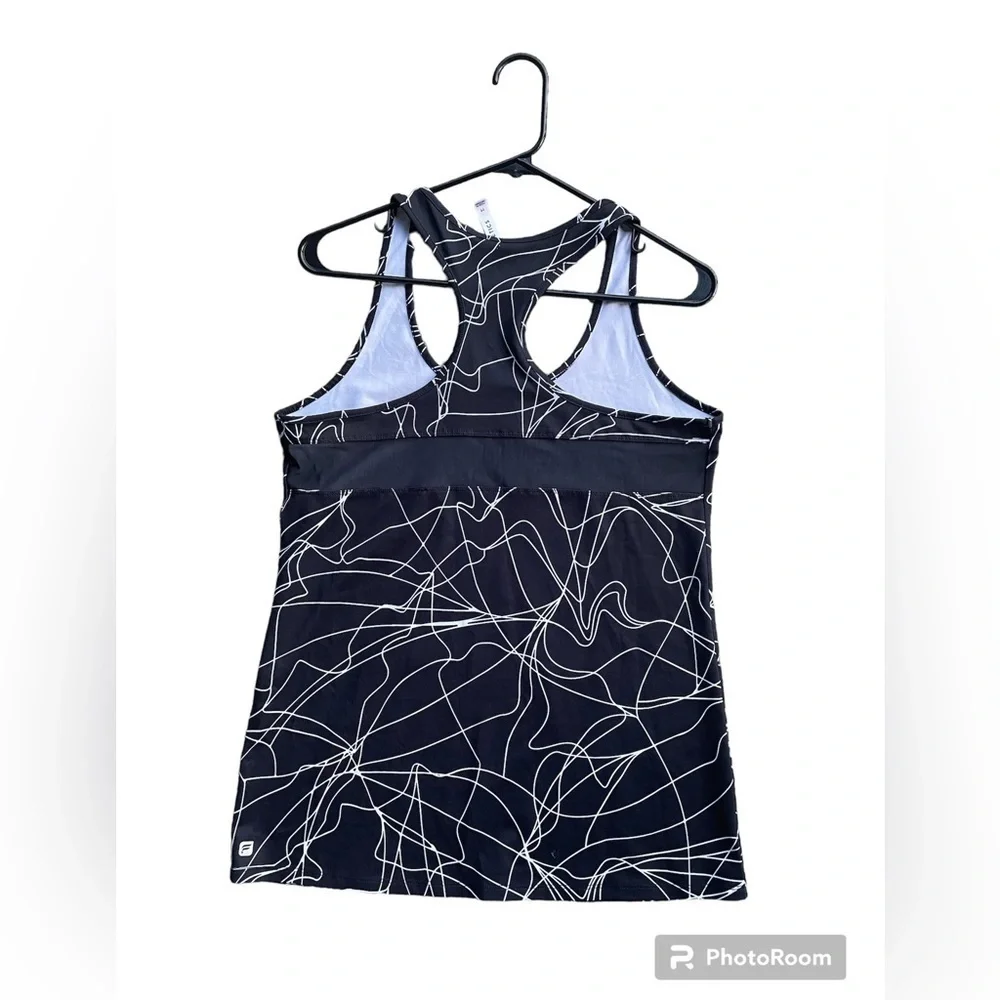 Fabletics Tank Top Women's Size M Black & White Racerback Athletic Activewear - Picture 3 of 6